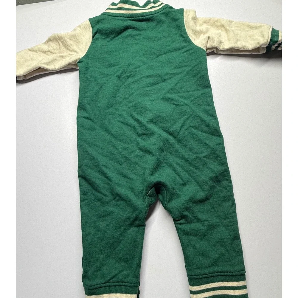 Carters 6M Green Varsity Letterman Team Captain Jumper One Piece Romper